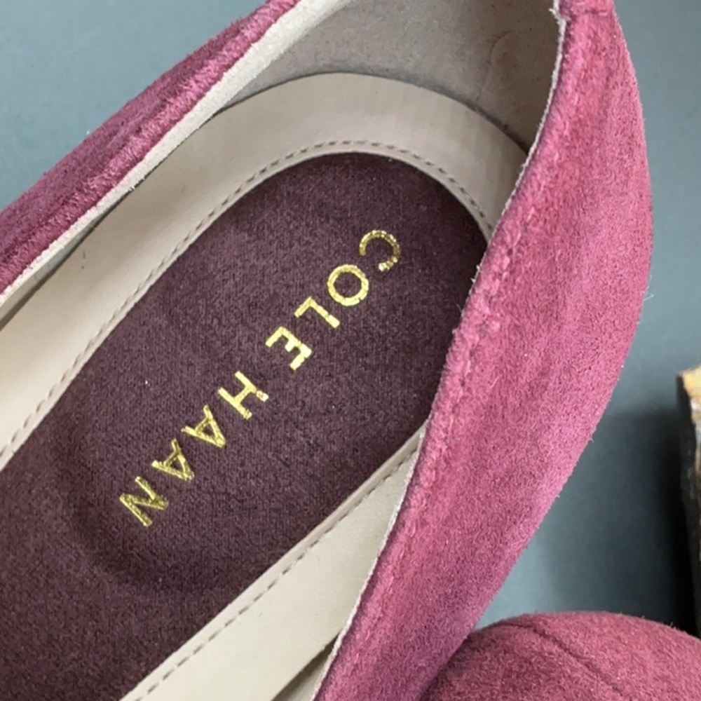 Cole Haan Plum Suede Block Heels - Picture 4 of 4